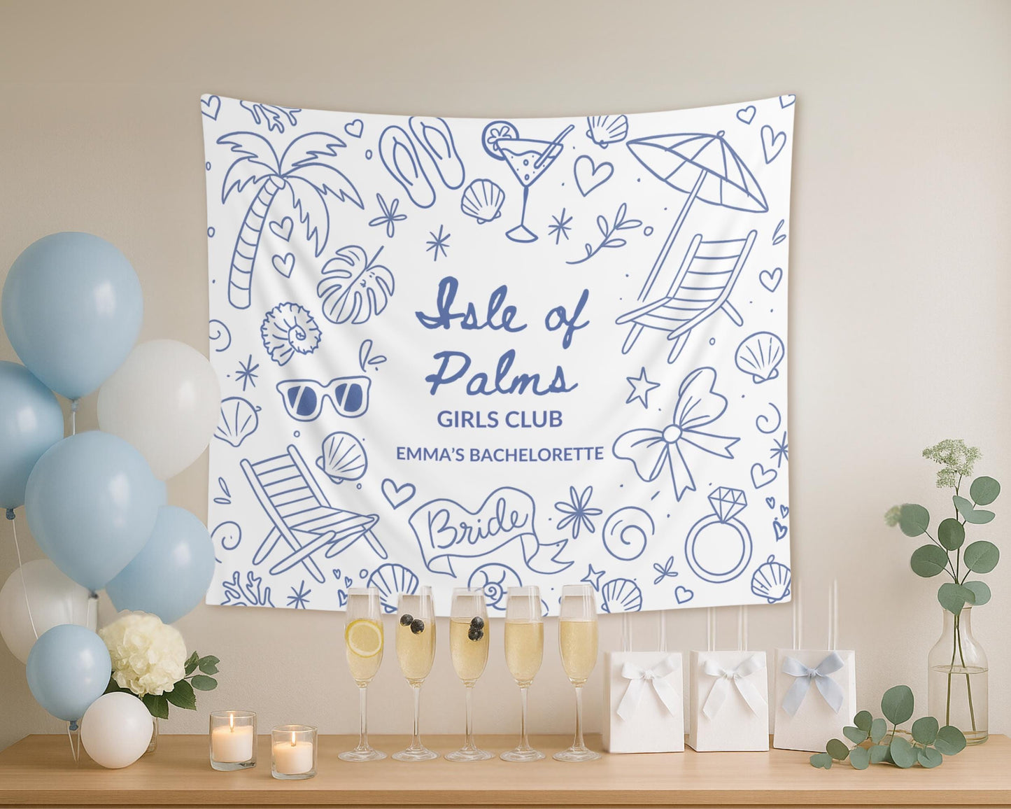 Last Toast on the Coast Banner, Custom Isle of Palms Bachelorette Sign, Coastal Bachelorette Party, Personalized Charleston Beach Backdrop