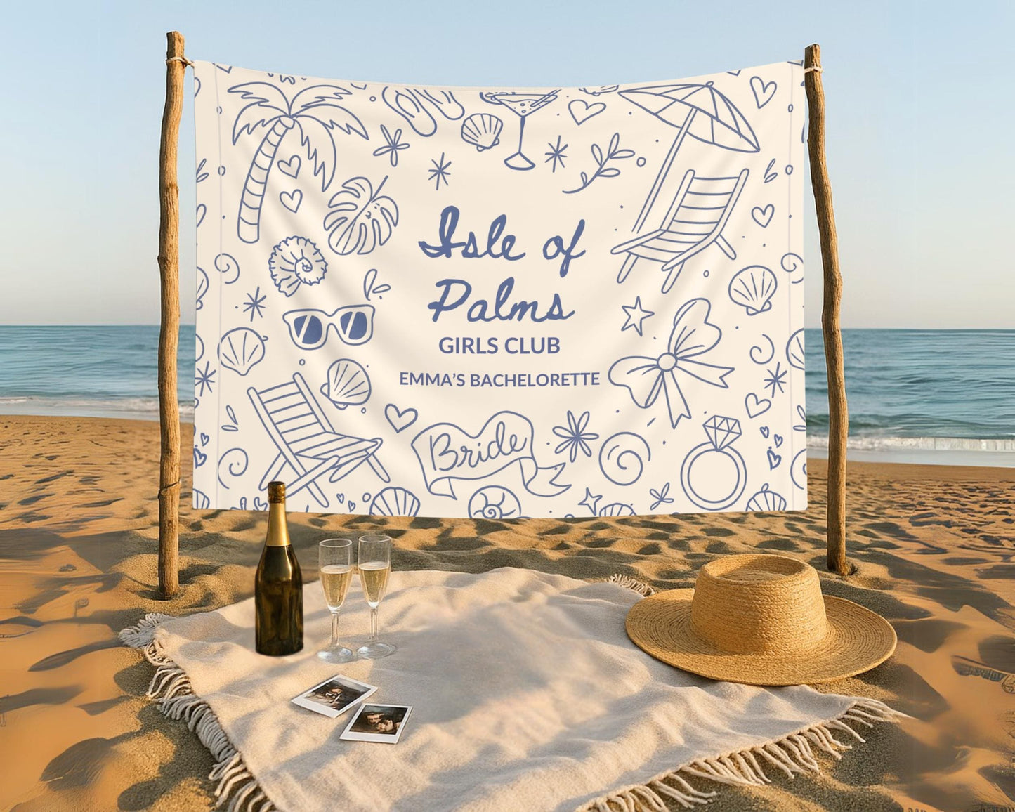 Last Toast on the Coast Banner, Custom Isle of Palms Bachelorette Sign, Coastal Bachelorette Party, Personalized Charleston Beach Backdrop